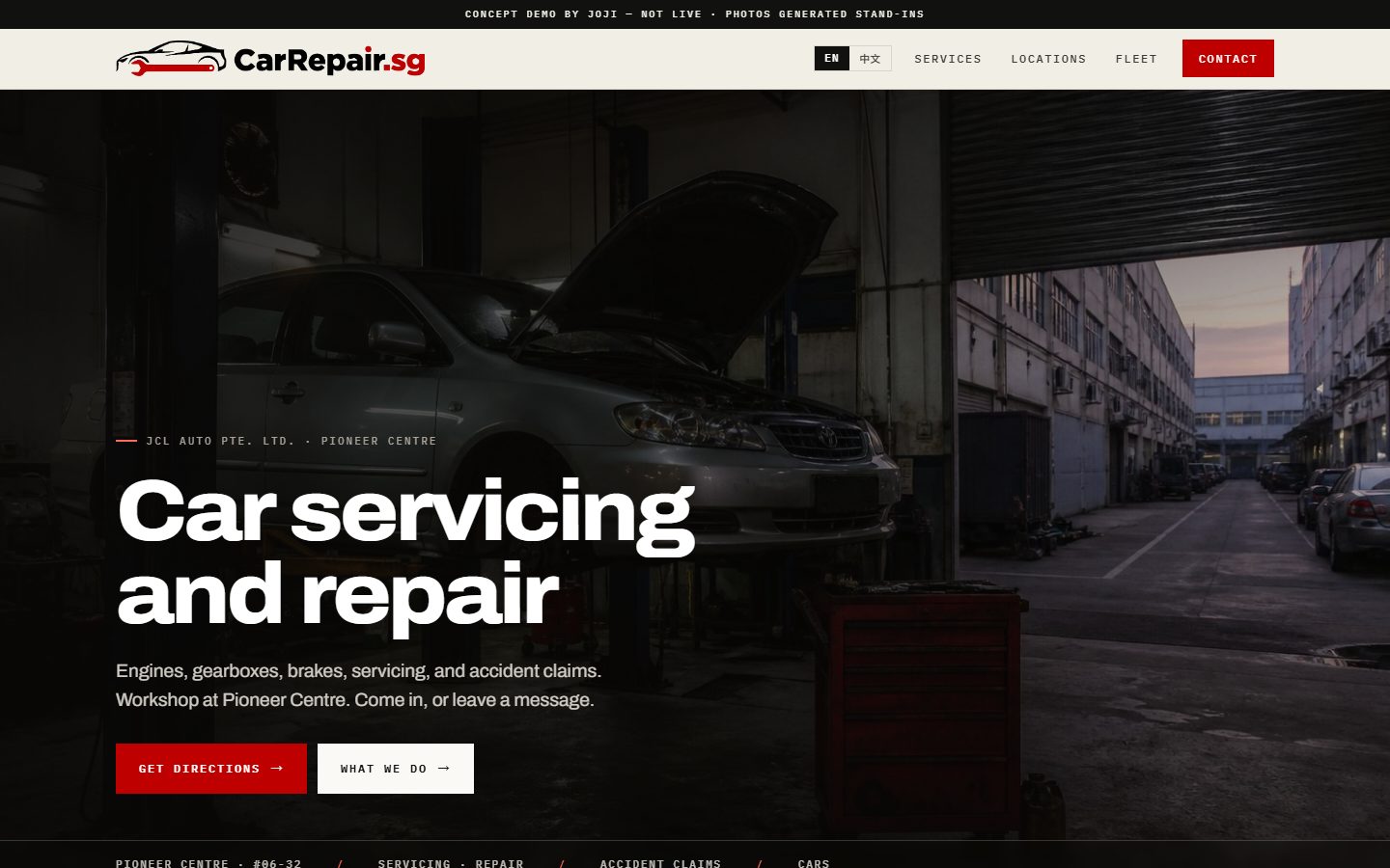 carrepair.sg sample homepage
