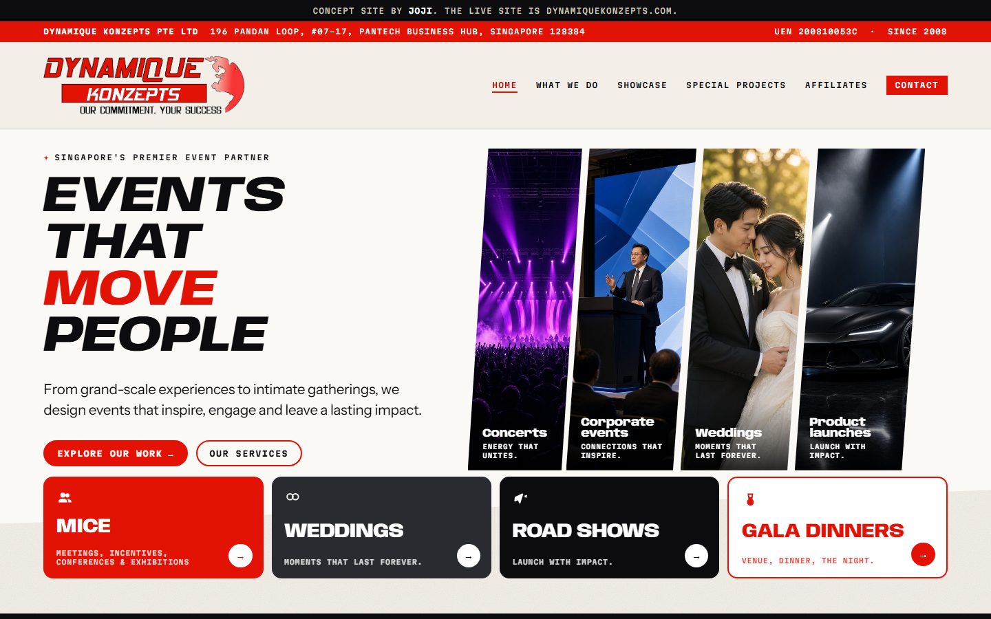 Dynamique Konzepts sample homepage
