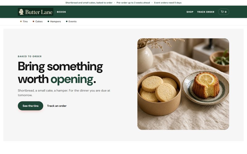 Home-based Bakery sample website by Joji