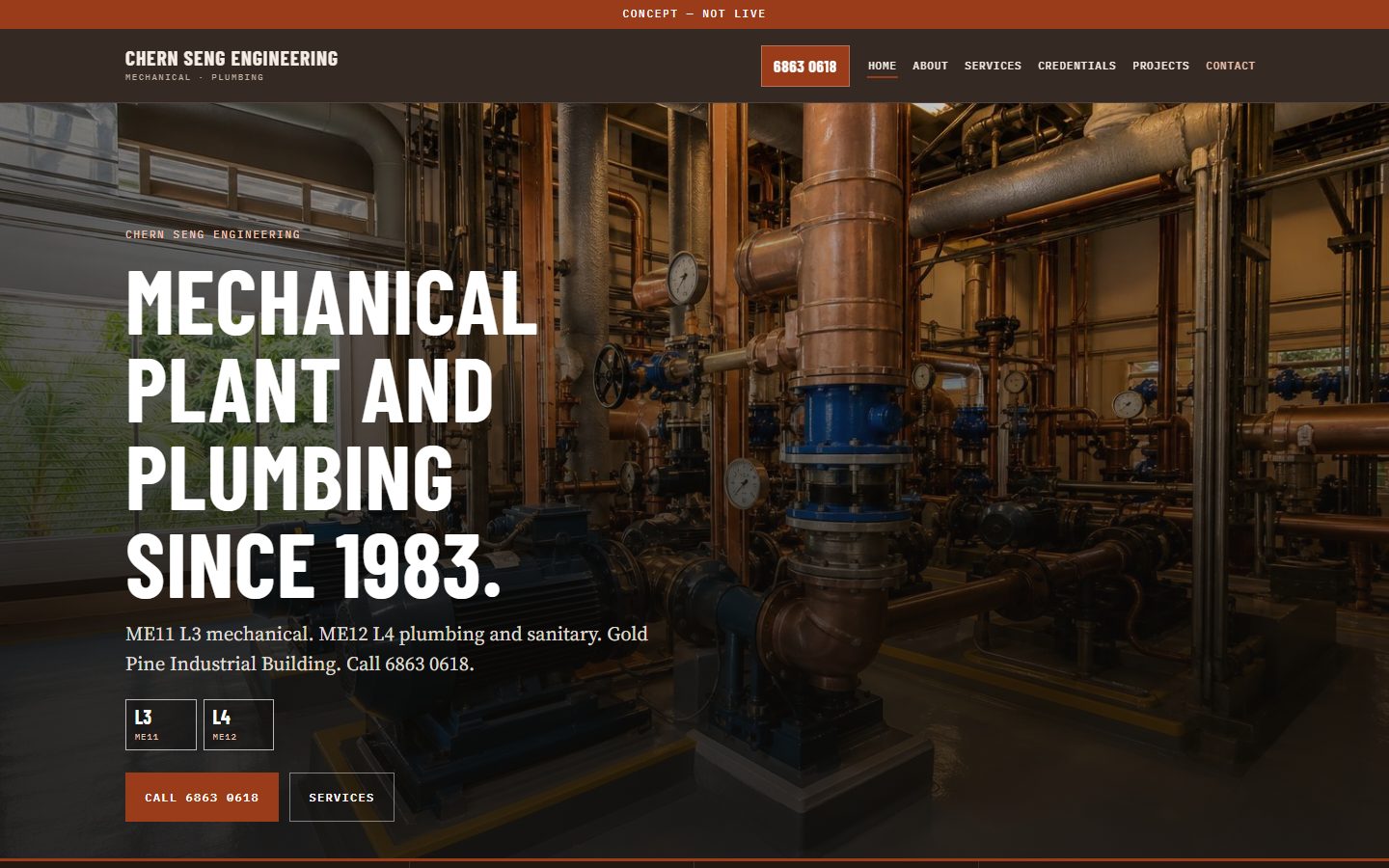Chern Seng Engineering sample homepage