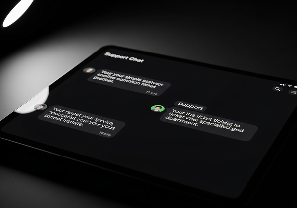 Support chat interface on tablet